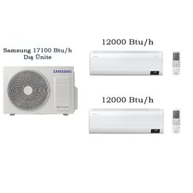 Samsung WindFree Multi 17100 BTU 1 Dış + 2 İç Ünite 12+12 Duvar Tipi Klima