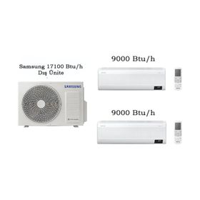 Samsung WindFree Multi 17100 BTU 1 Dış + 2 İç Ünite 9+9 Duvar Tipi Klima