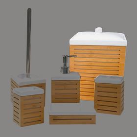 Samui Bambu Seramik Banyo Aksesuarı Çöp Kovası