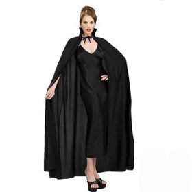 Samur 120 cm Siyah Yakalı Yetişkin Saten Pelerin