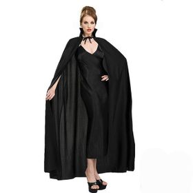 Samur 120 cm Siyah Yakalı Yetişkin Saten Pelerin