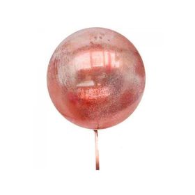 Samur 24 İnç Kırmızı Simli Yuvarlak Şeffaf Balon