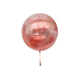 Samur 24 İnç Kırmızı Simli Yuvarlak Şeffaf Balon