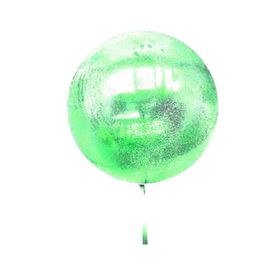 Samur 24 İnç Yeşil Simli Yuvarlak Şeffaf Balon