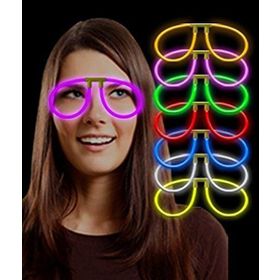 Samur 6 Adet Karanlıkta Parlayan Fosforlu Glow Stick Gözlük Fosforlu Renkli Gözlük