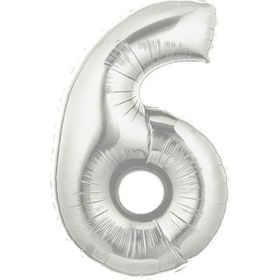 Samur 6 Numara Şekilli Supershape Silver Rakam Folyo Balon