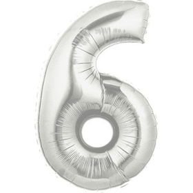 Samur 6 Numara Şekilli Supershape Silver Rakam Folyo Balon
