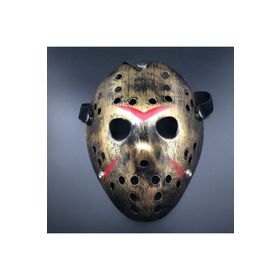 Samur Bakır Renk Kırmızı Çizgili Tam Yüz Hokey Jason Hannibal Maskesi