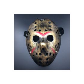 Samur Bakır Renk Kırmızı Çizgili Tam Yüz Hokey Jason Hannibal Maskesi