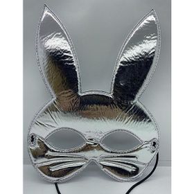 Samur Gümüş Renk Kumaş Malzemeden İmal 25x17 cm Tavşan Maskesi