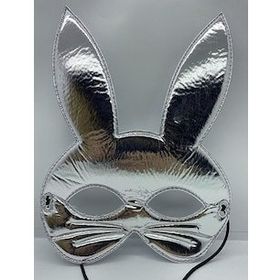 Samur Gümüş Renk Kumaş Malzemeden İmal 25x17 cm Tavşan Maskesi