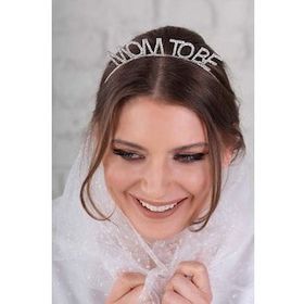 Samur Gümüş Renk Metal Taşlı Mom To Be Taç Baby Shower Anne Tacı