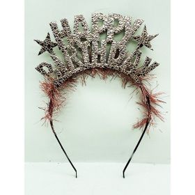 Samur Happy Birthday Yazılı Metal Rose Gold Renk Doğum Günü Parti Tacı
