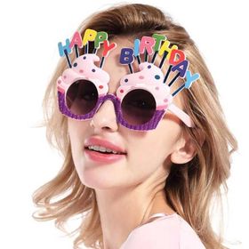 Samur Happy Birthday Yazılı Mor 17x11 cm Parti Gözlüğü