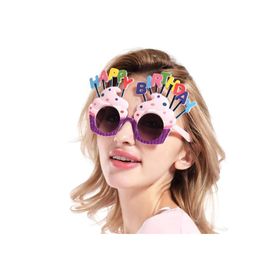 Samur Happy Birthday Yazılı Mor 17x11 cm Parti Gözlüğü