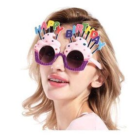 Samur Happy Birthday Yazılı Mor 17x11 cm Parti Gözlüğü