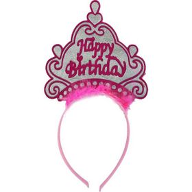 Samur Happy Birthday Yazılı Neon Pembe Renk Doğum Günü Tacı