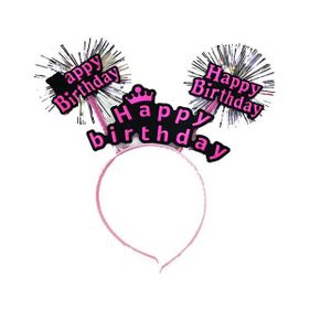 Samur Happy Birthday Yazılı Neon Pembe Renk Doğum Günü Tacı