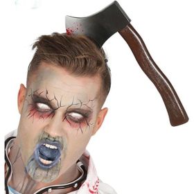 Samur Kafaya Saplanmış Halloween Kanlı Balta Şaka Tacı
