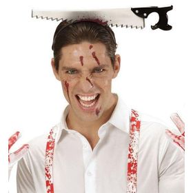 Samur Kafaya Saplanmış Halloween Kanlı Testere Şaka Tacı