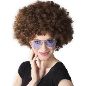 Samur Kahve Renk Kıvırcık Afro Bonus Peruk