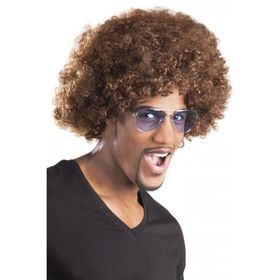 Samur Kahve Renk Kıvırcık Afro Bonus Peruk