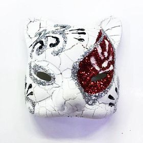 Samur Kırmızı Renk Işlemeli Seramik Malzemeden Imal Venedik Kedi Model Magnet