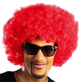 Samur Kırmızı Renk Kıvırcık Afro Bonus Peruk