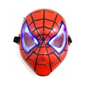 Samur Kırmızı Renk Led Işıklı Spiderman Örümcek Adam Maskesi