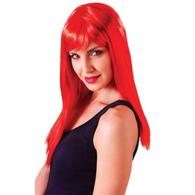 Samur Kırmızı Renk Uzun Dalgalı Model Parti Peruğu