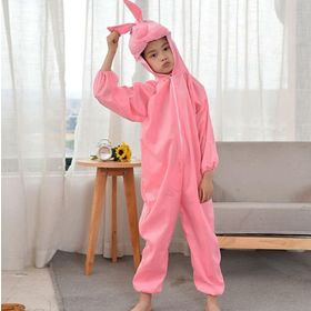 Samur Pembe Renk 4-5 Yaş 100 cm Çocuk Tavşan Kostümü