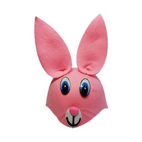 Samur Pembe Renk Kulaklı Tavşan Şapkası Hayvan Şapkası