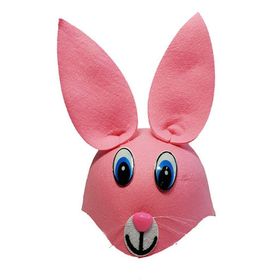 Samur Pembe Renk Kulaklı Tavşan Şapkası Hayvan Şapkası