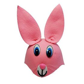 Samur Pembe Renk Kulaklı Tavşan Şapkası Hayvan Şapkası