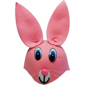 Samur Pembe Renk Kulaklı Tavşan Şapkası Hayvan Şapkası
