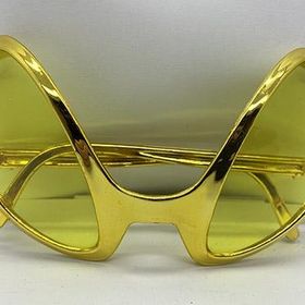 Samur Retro Gözlük 80'li 90'lı Yıllar Gold Renk 8x13 cm Parti Gözlüğü