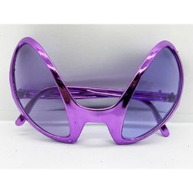 Samur Retro Gözlük 80'li 90'lı Yıllar Mor Renk 8x13 cm Parti Gözlüğü