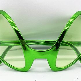 Samur Retro Gözlük 80'li 90'lı Yıllar Yeşil Renk 8x13 cm Parti Gözlüğü