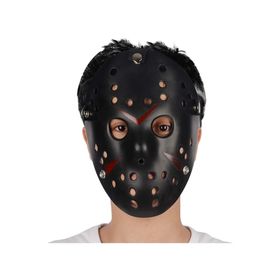 Samur Siyah Renk Kırmızı Çizgili Tam Yüz Hokey Jason Maskesi Hannibal Maskesi