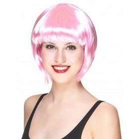 Samur Soft Pembe Renk Küt Saç Parti Peruğu