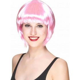 Samur Soft Pembe Renk Küt Saç Parti Peruğu