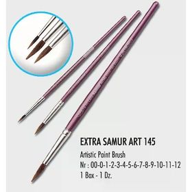 Samur Sulu Boya Extra Kalem Midilli Kıl 16 12'li Fırça