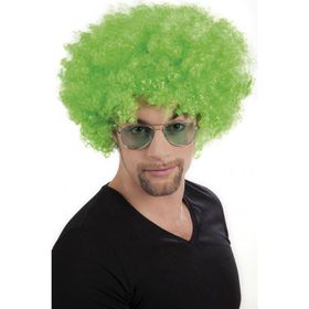 Samur Yeşil Renk Kıvırcık Afro Bonus Peruk