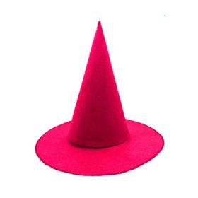 Samur Yetişkin Çocuk Uyumlu 35x38 cm Pembe Fuşya Renk Keçe Cadı Şapkası