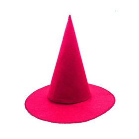 Samur Yetişkin Çocuk Uyumlu 35x38 cm Pembe Fuşya Renk Keçe Cadı Şapkası
