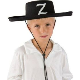 Samur Z Logolu Bağcıklı Çocuk Boy Zorro Şapkası