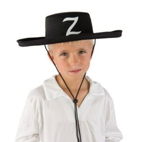 Samur Z Logolu Bağcıklı Çocuk Boy Zorro Şapkası