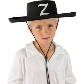 Samur Z Logolu Bağcıklı Çocuk Boy Zorro Şapkası