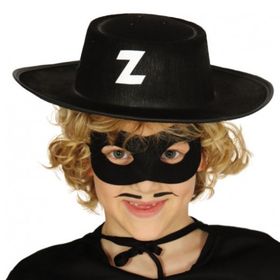 Samur Z Logolu Zorro Şapkası ve Zorro Maskesi Çocuk Boy