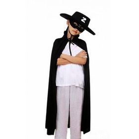 Samur Zorro Çocuk Boy Pelerin + Şapka + Maske Kostüm Seti